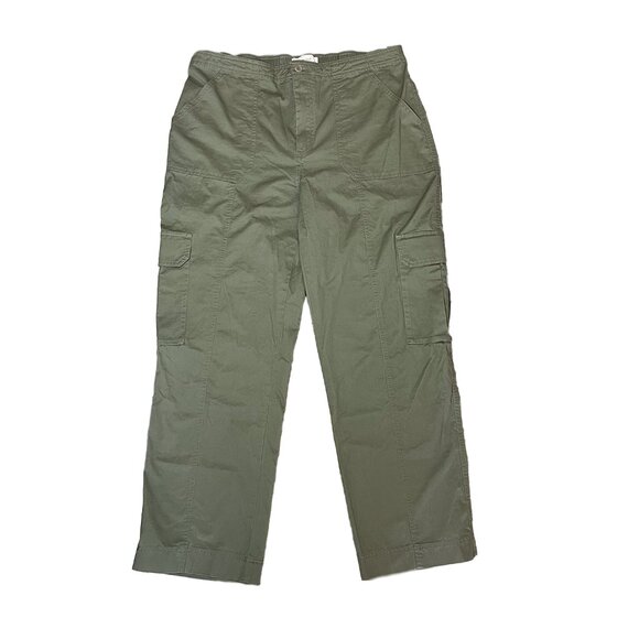 Abercrombie & Fitch Women's Relaxed Cargo Pants Olive Green Size 33/16 - Picture 4 of 8